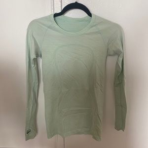 lululemon athletica Light Green Long Sleeve Top